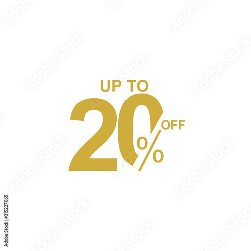 Discount Label up to 20% off Vector Template Design Illustration