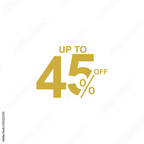Discount Label up to 45% off Vector Template Design Illustration