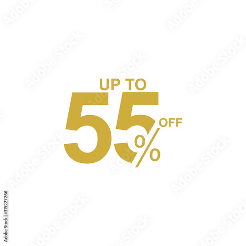 Discount Label up to 55% off Vector Template Design Illustration
