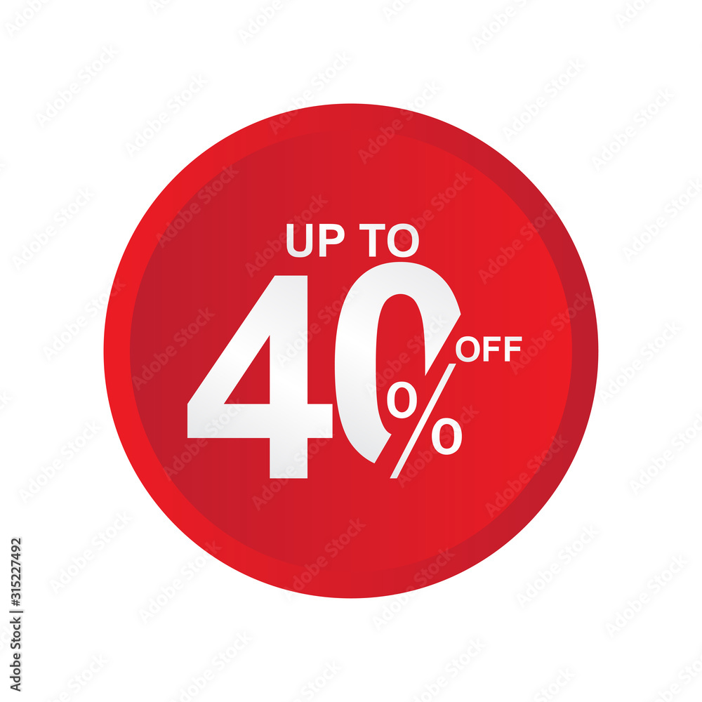 Discount Label up to 40% off Vector Template Design Illustration Discount Label up to 40% off Vector Template Design Illustration