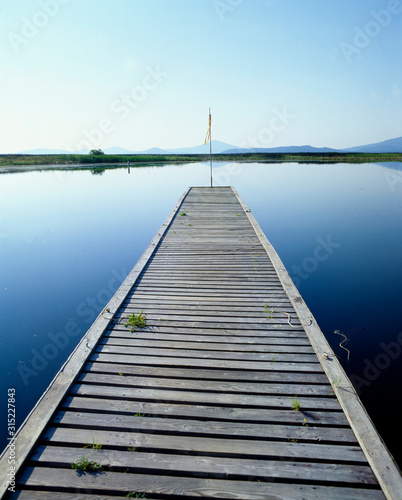 Fishing dock at Rocky Point  Klamath Lake  Oregon