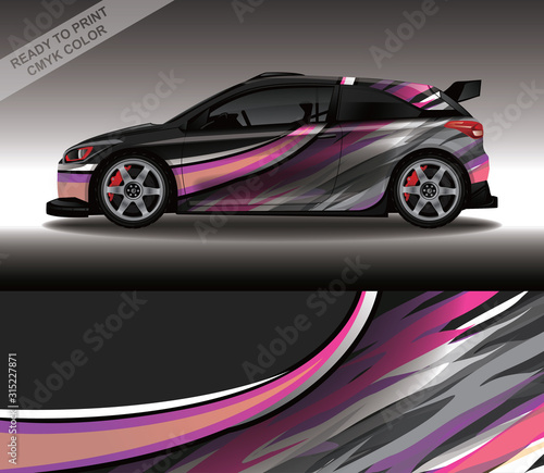 Car wrap decal design vector  custom livery race rally car vehicle sticker and tinting.