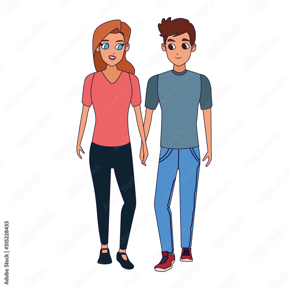 Vector Design For Young Couple, Card Or Poster With Profile