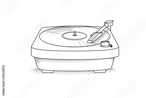 Toca discos antiguo en líneas