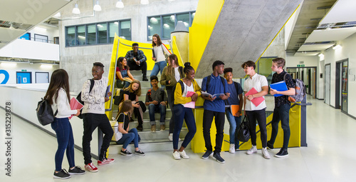 Junior high students hanging out