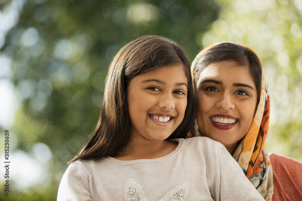 Portrait happy mother and daughter Portrait happy mother and daughter