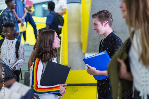 Junior high students talking