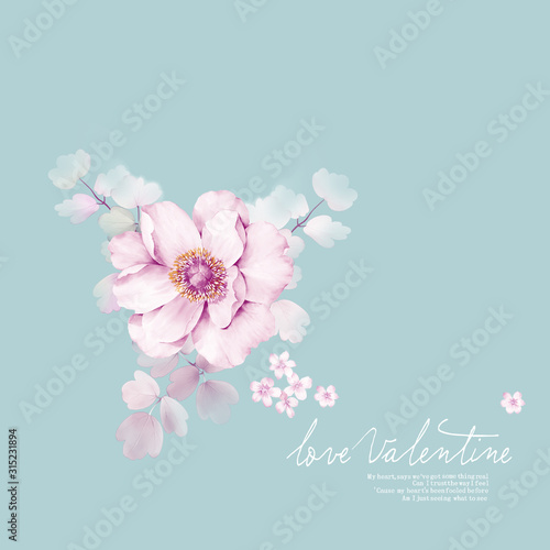 Beautiful watercolor flowers for your design and greeting cards for the holiday