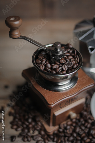 Coffee grinder and manual coffee grinder.