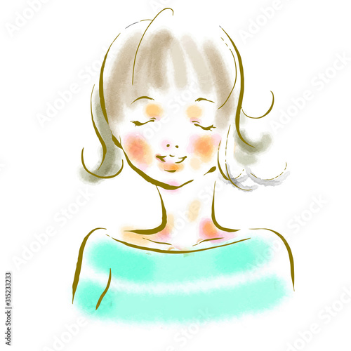 女性　自尊心　水彩
