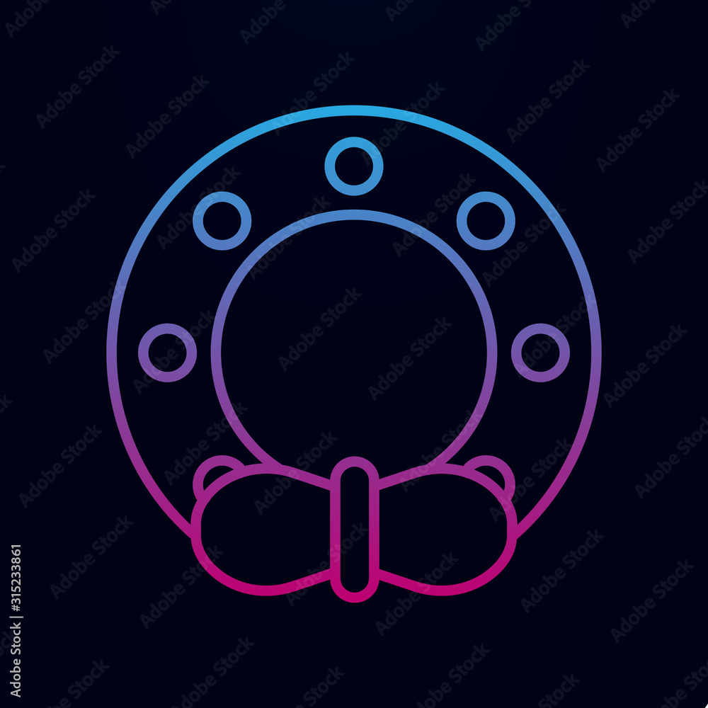 Christmas wreath line nolan icon. Simple thin line, outline vector of web icons for ui and ux, website or mobile application Christmas wreath line nolan icon. Simple thin line, outline vector of web icons for ui and ux, website or mobile application