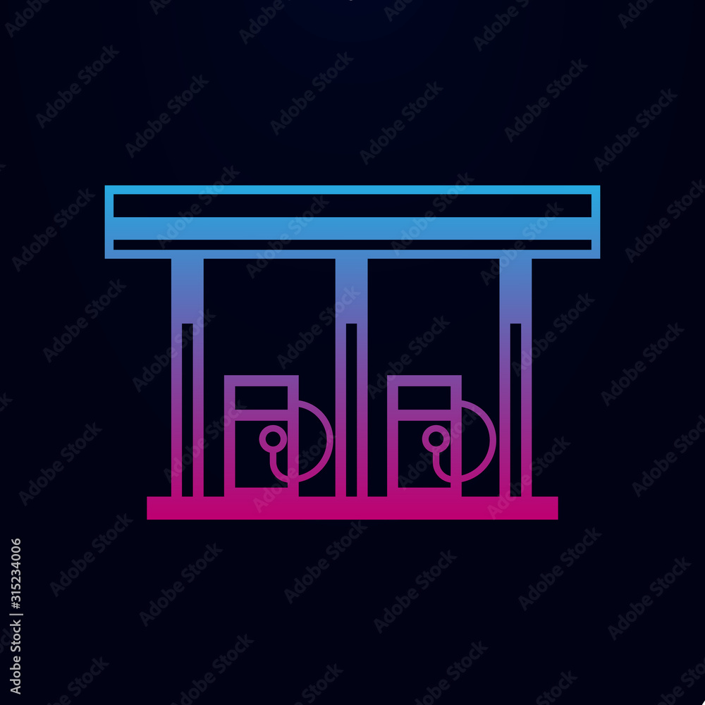 Gas station nolan icon. Simple thin line, outline vector of web icons for ui and ux, website or mobile application Gas station nolan icon. Simple thin line, outline vector of web icons for ui and ux, website or mobile application