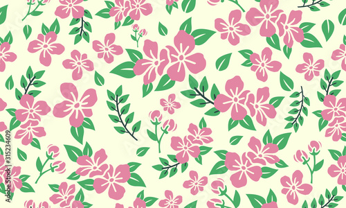 Beauty of pink rose flower pattern background for valentine  with leaf and flower concept.