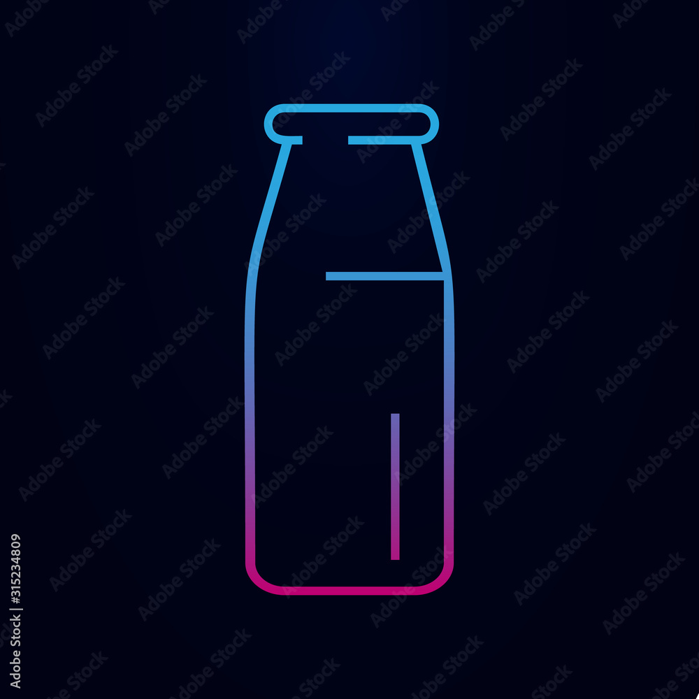 Milk bottle line nolan icon. Simple thin line, outline vector of web icons for ui and ux, website or mobile application Milk bottle line nolan icon. Simple thin line, outline vector of web icons for ui and ux, website or mobile application