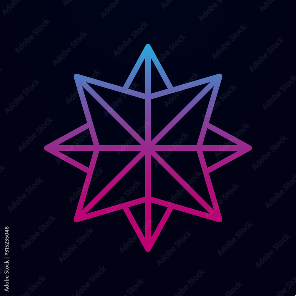 Eight-pointed star nolan icon. Simple thin line, outline vector of web icons for ui and ux, website or mobile application Eight-pointed star nolan icon. Simple thin line, outline vector of web icons for ui and ux, website or mobile application