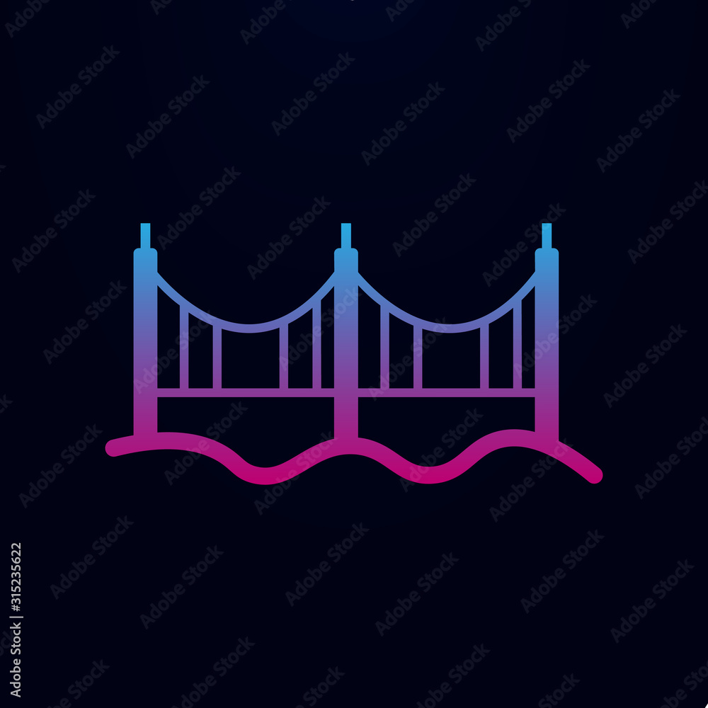 Bridge nolan icon. Simple thin line, outline vector of web icons for ui and ux, website or mobile application Bridge nolan icon. Simple thin line, outline vector of web icons for ui and ux, website or mobile application