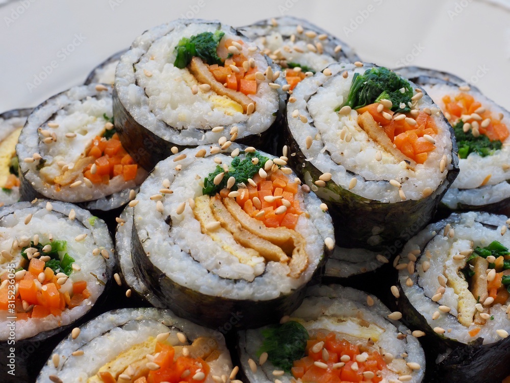 한국의 음식 야채김밥 한국의 음식 야채김밥