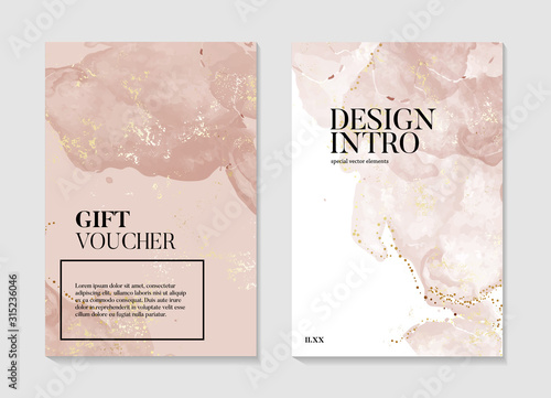 Luxury beige  abstract fluid art painting background, watercolor alcohol ink motion technique pastel and gold foil pattern, abstrat art poster template