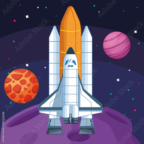 spacecraft in moon and planets galaxy space exploration