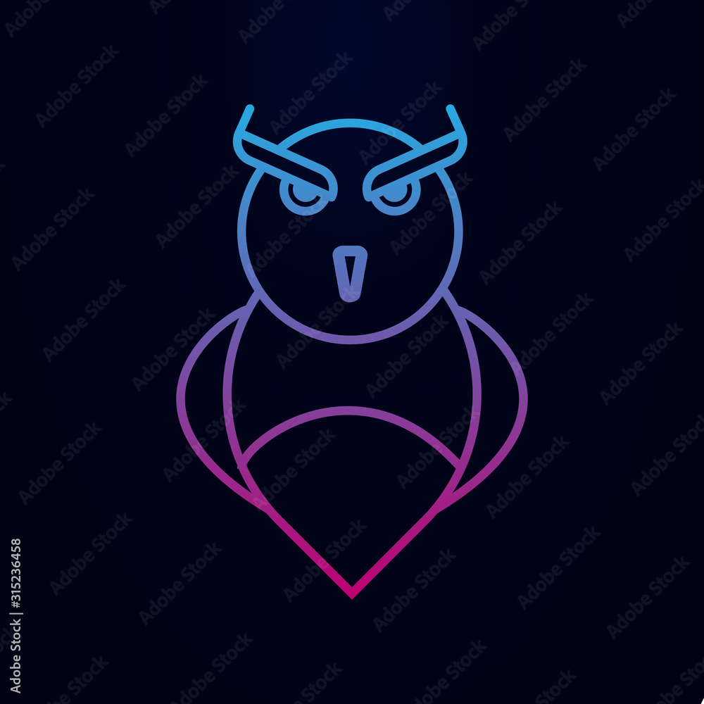 Owl nolan icon. Simple thin line, outline vector of web icons for ui and ux, website or mobile application Owl nolan icon. Simple thin line, outline vector of web icons for ui and ux, website or mobile application