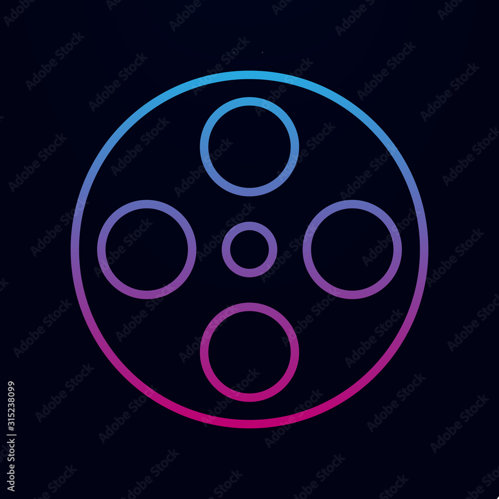 Film nolan icon. Simple thin line, outline vector of web icons for ui and ux, website or mobile application Film nolan icon. Simple thin line, outline vector of web icons for ui and ux, website or mobile application