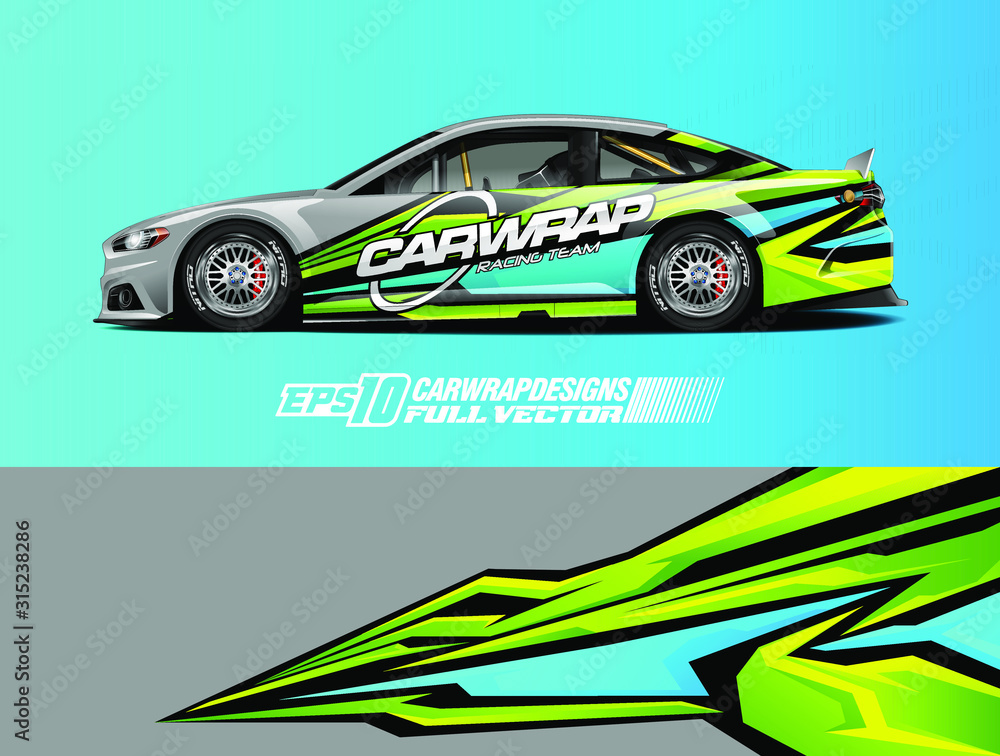 Car wrap design vector. Graphic abstract stripe racing background designs for wrap cargo van, race car, pickup truck, adventure vehicle. Eps 10 Car wrap design vector. Graphic abstract stripe racing background designs for wrap cargo van, race car, pickup truck, adventure vehicle. Eps 10