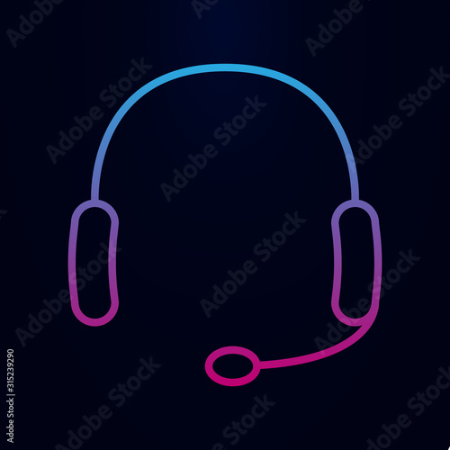Headphones with microphone nolan icon. Simple thin line, outline vector of web icons for ui and ux, website or mobile application