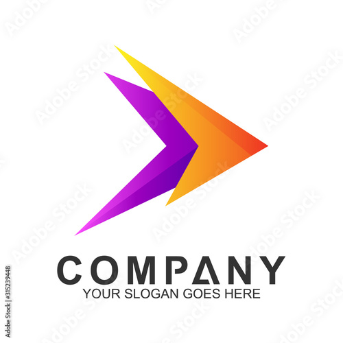 arrow logo, fast motion vector, delivery service icon, speed arrow, travel and transportation symbol, media tech logo design, abstract arrow business logo template
