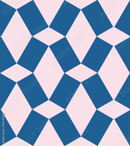 Blue and pink mod seamless vector pattern. Trendy design. 