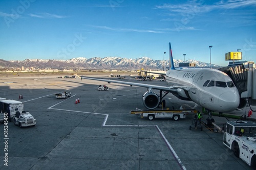 Salt Lake City Airport with a View of Downtown on the Horizon