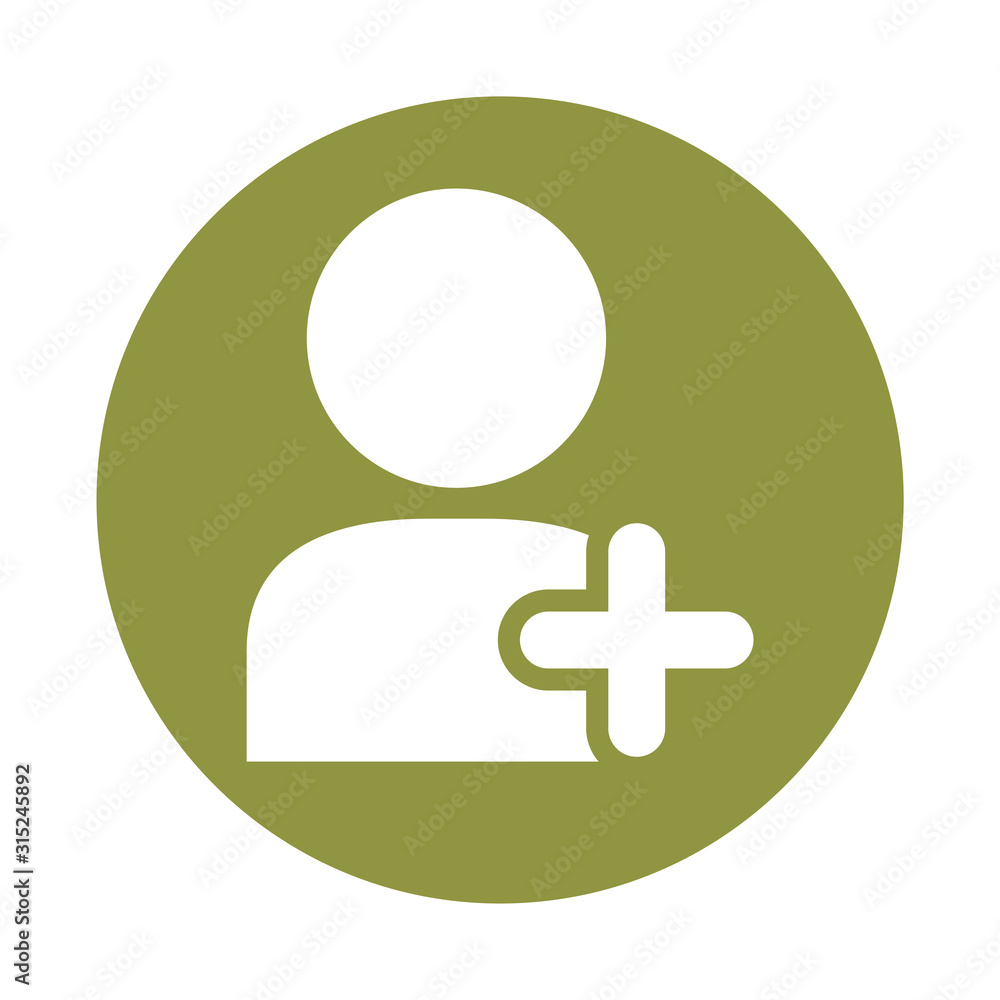 Obraz premium user silhouette with pluss symbol