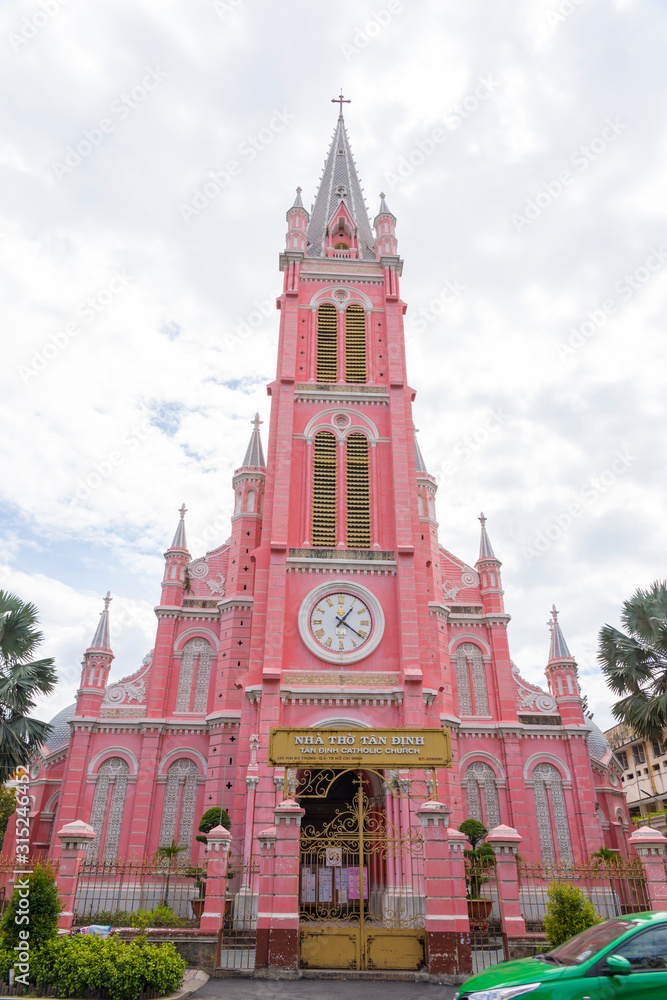 Tan Dinh Church or the Pink Catholic Church in Ho Chi Minh City, Vietnam Tan Dinh Church or the Pink Catholic Church in Ho Chi Minh City, Vietnam
