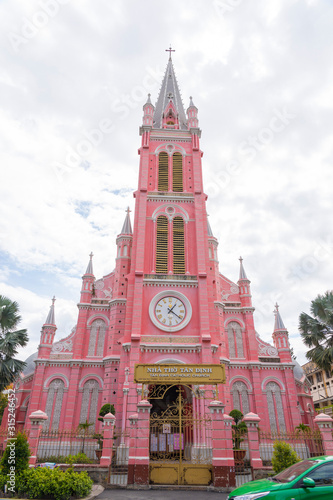 Tan Dinh Church or the Pink Catholic Church in Ho Chi Minh City, Vietnam