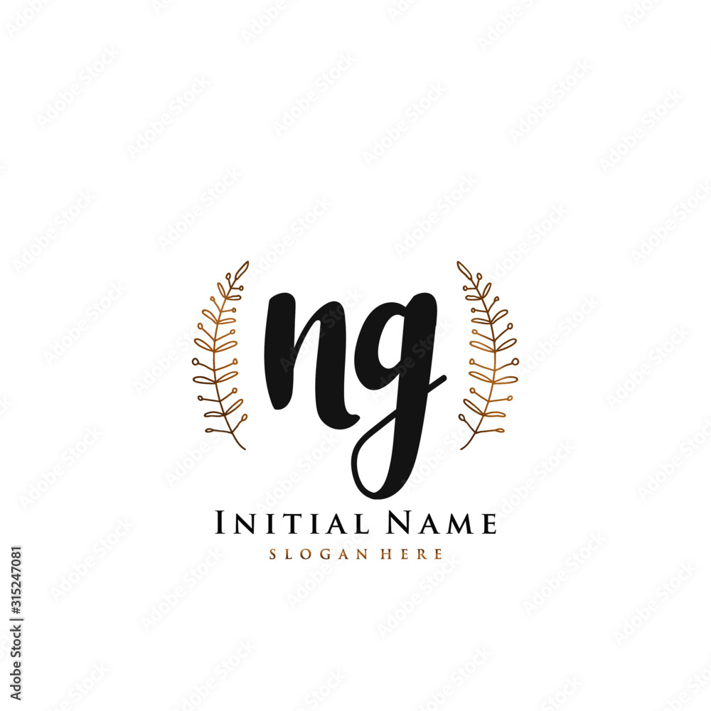 NG Initial handwriting logo vector NG Initial handwriting logo vector