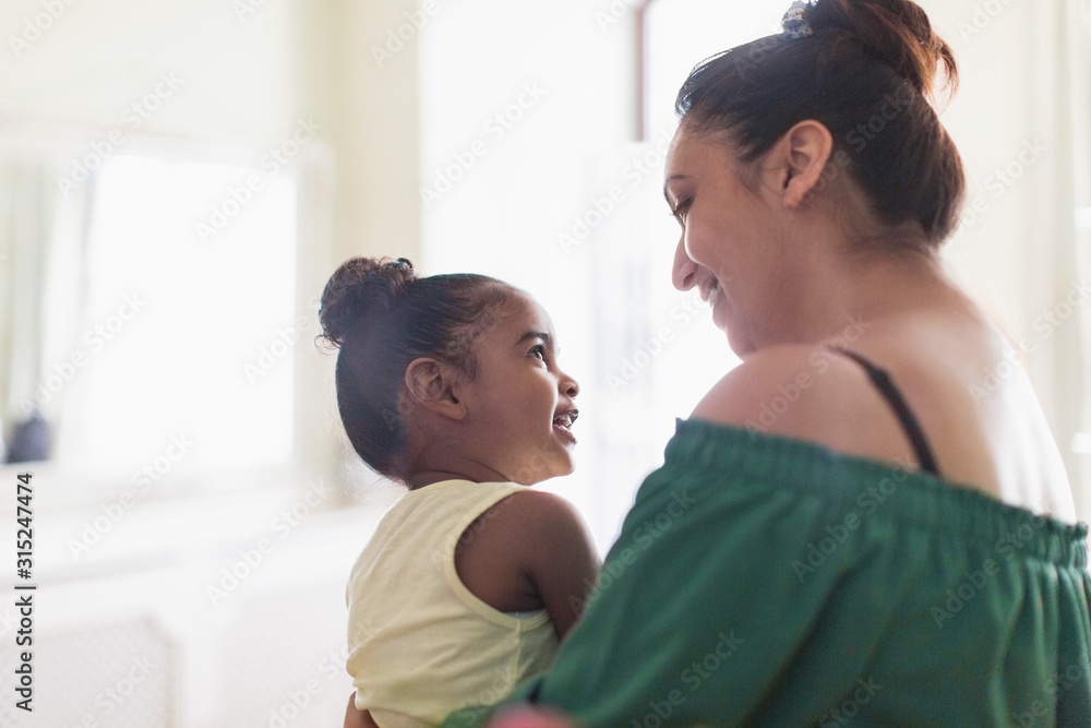 Mother and toddler daughter talking Mother and toddler daughter talking
