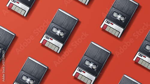 Old Recorder Pattern on Orange background