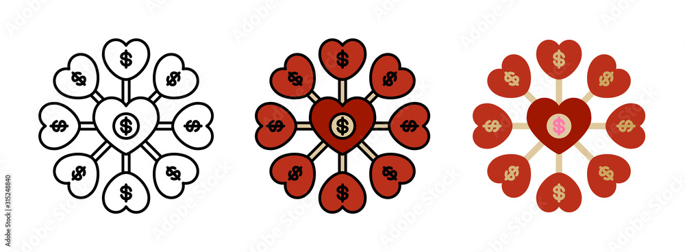 heart mandala icon set isolated on white background for web design,Valentine day concept heart mandala icon set isolated on white background for web design,Valentine day concept