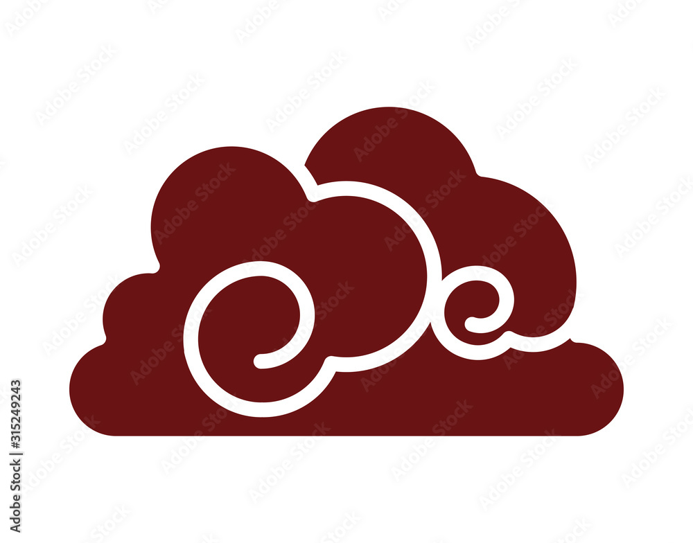 chinese cloud decorative isolated icon chinese cloud decorative isolated icon