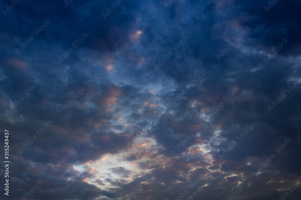 dramatic sky with clouds