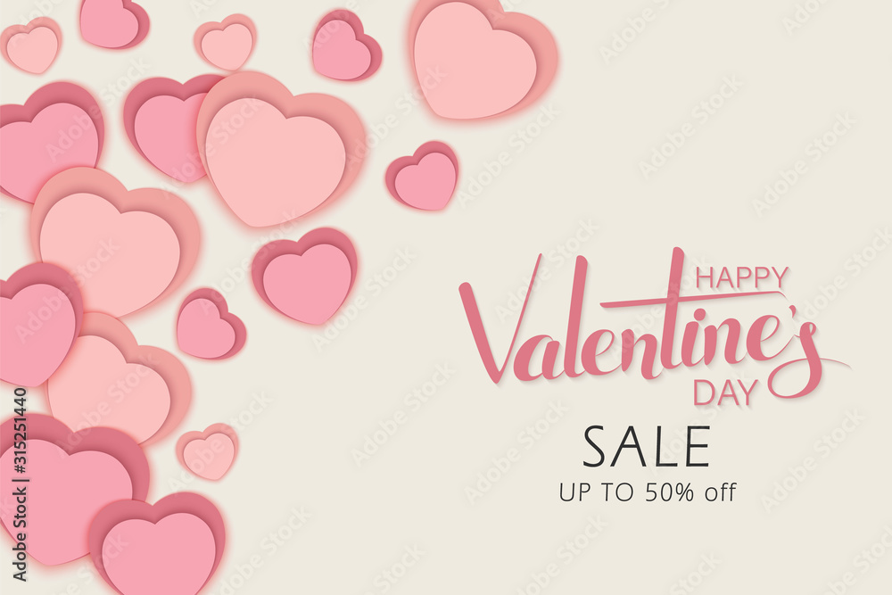 Happy valentines day and weeding design elements. Vector illustration. Pink Background With Ornaments, Hearts. Doodles and curls. Be my Valentine.