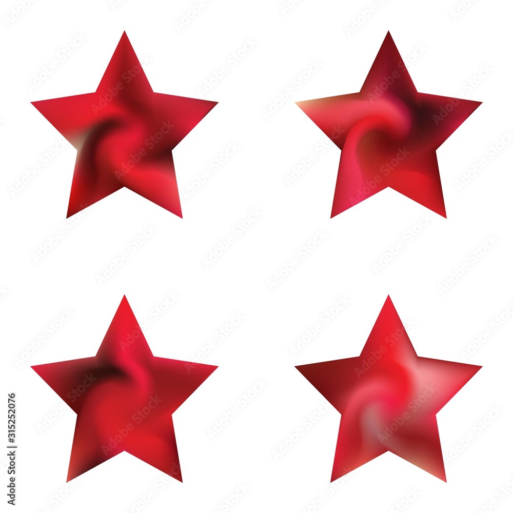 Fototapeta premium Collection of pentagram smooth backgrounds.