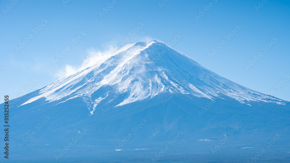 Close up view of Mount Fuji in Yamanachi, Japan