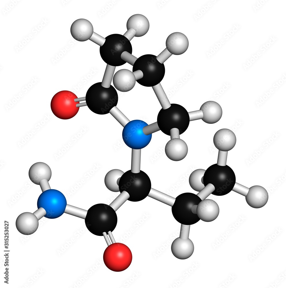 Levetiracetam epilepsy drug molecule Levetiracetam epilepsy drug molecule