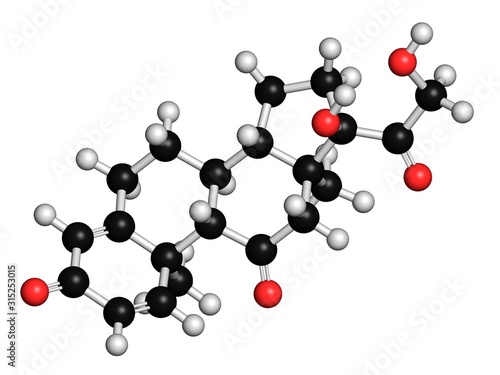 Prednisone corticosteroid drug molecule photo