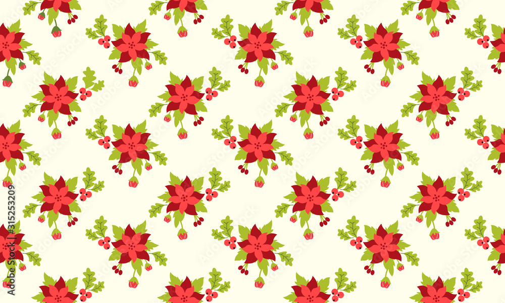 Leaf and flower style element template, elegant Christmas floral pattern background. Leaf and flower style element template, elegant Christmas floral pattern background.