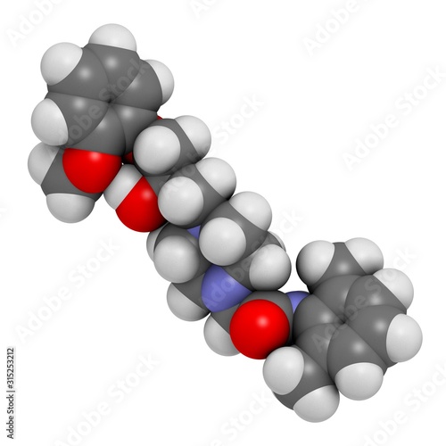 Ranolazine antianginal drug molecule photo