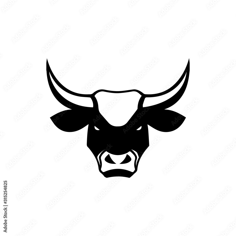 Bull Horn.Bull head Vector Icon Logo Template Illustration Design