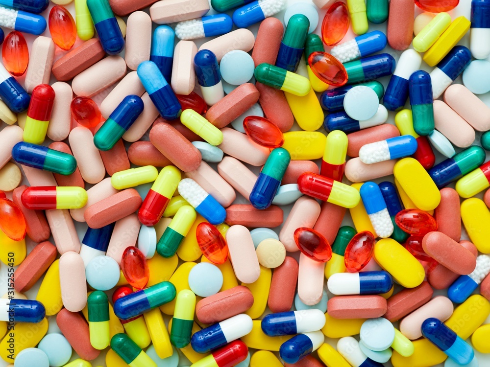 Coloured capsules and tablets Coloured capsules and tablets