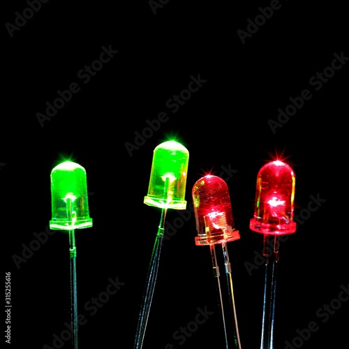 Green and red LEDs