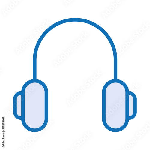 earphones audio device isolated icon